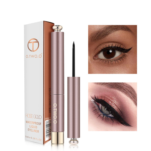 Rose Gold Beginner's Eyeliner Liquid Waterproof, Fast Drying And Non Dizzy Makeup Eyeliner Pen